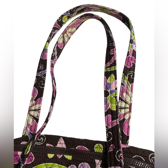 Vera Bradley Purple Punch Retired Brown Pink Green Travel Shoulder Duffle Bag - Picture 11 of 13